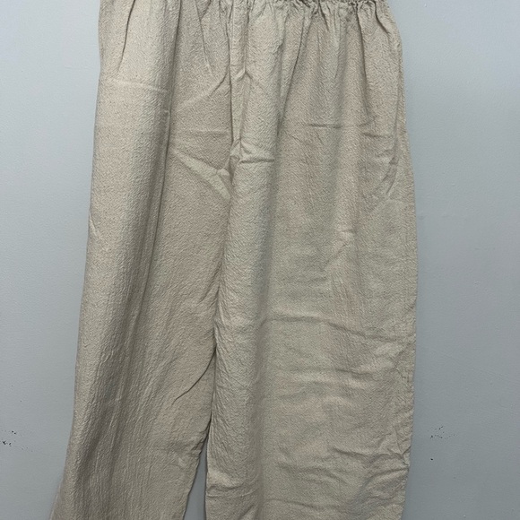 Women’s Casual Drawstring Linen-Blend Pants in Beige - Picture 2 of 3